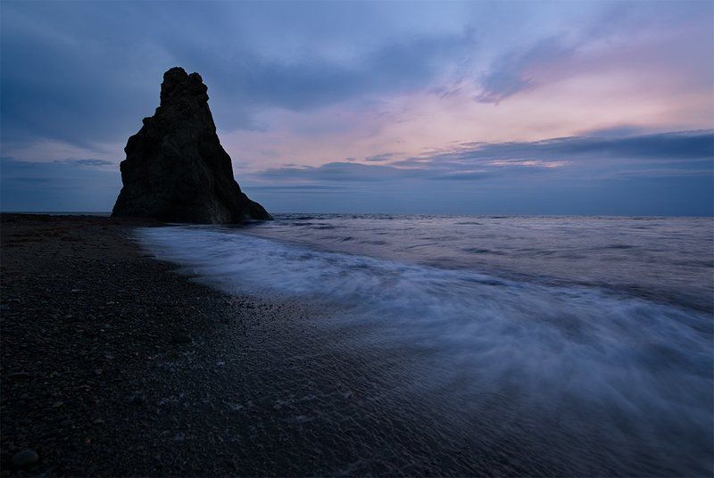 сахалин, углегорск, бошняково, море, закат, останец, зинаида макарова, zinaida makarova Скала у моря...photo preview