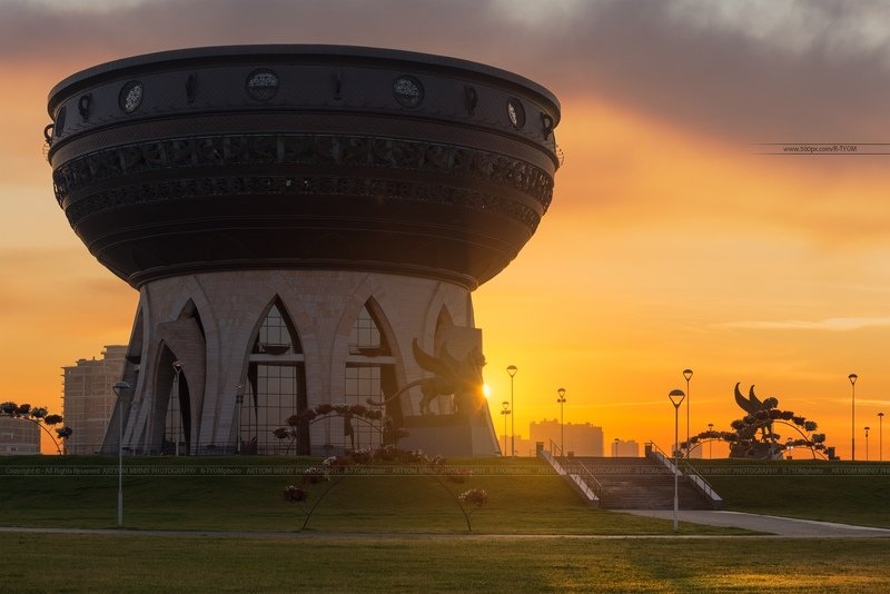 казань, россия, татарстан, кул шариф, артем мирный, закат, небо, солнце, казан, артмир, арт, архитектура, artyom mirniy, sunset, kazan, tatarstan, russia, кремль, kremlin, capriccio Центр семьи «Казан»photo preview