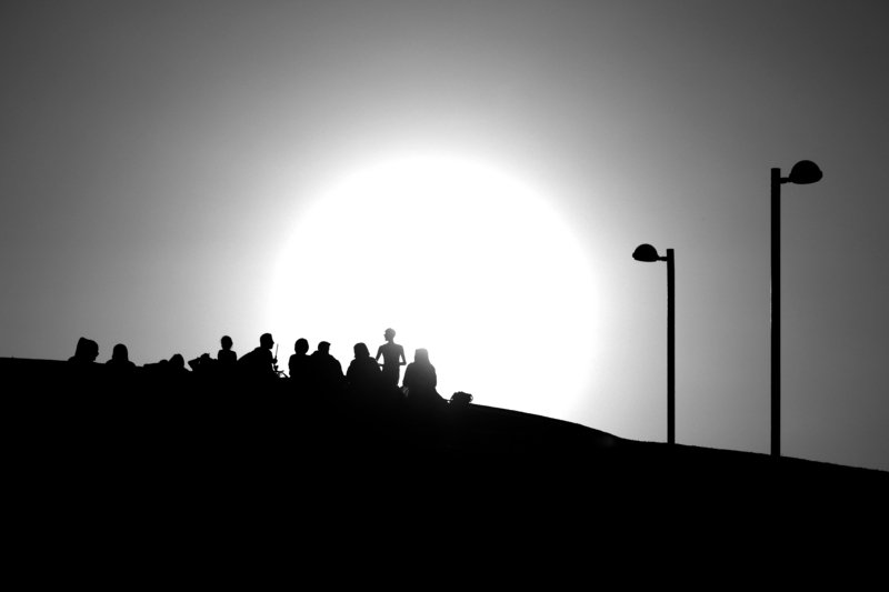 silhouet black and white people sky silhouettes ...#25photo preview