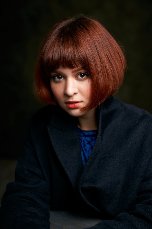 portrait, girl, lowkey, black, beautiful, pretty, eyes, lips Катяphoto preview