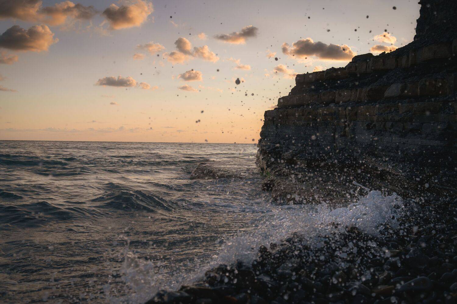 Black sea.. Автор: Егор Бугримов sea wave sunset water stone coast nature landscape, Егор Бугримов