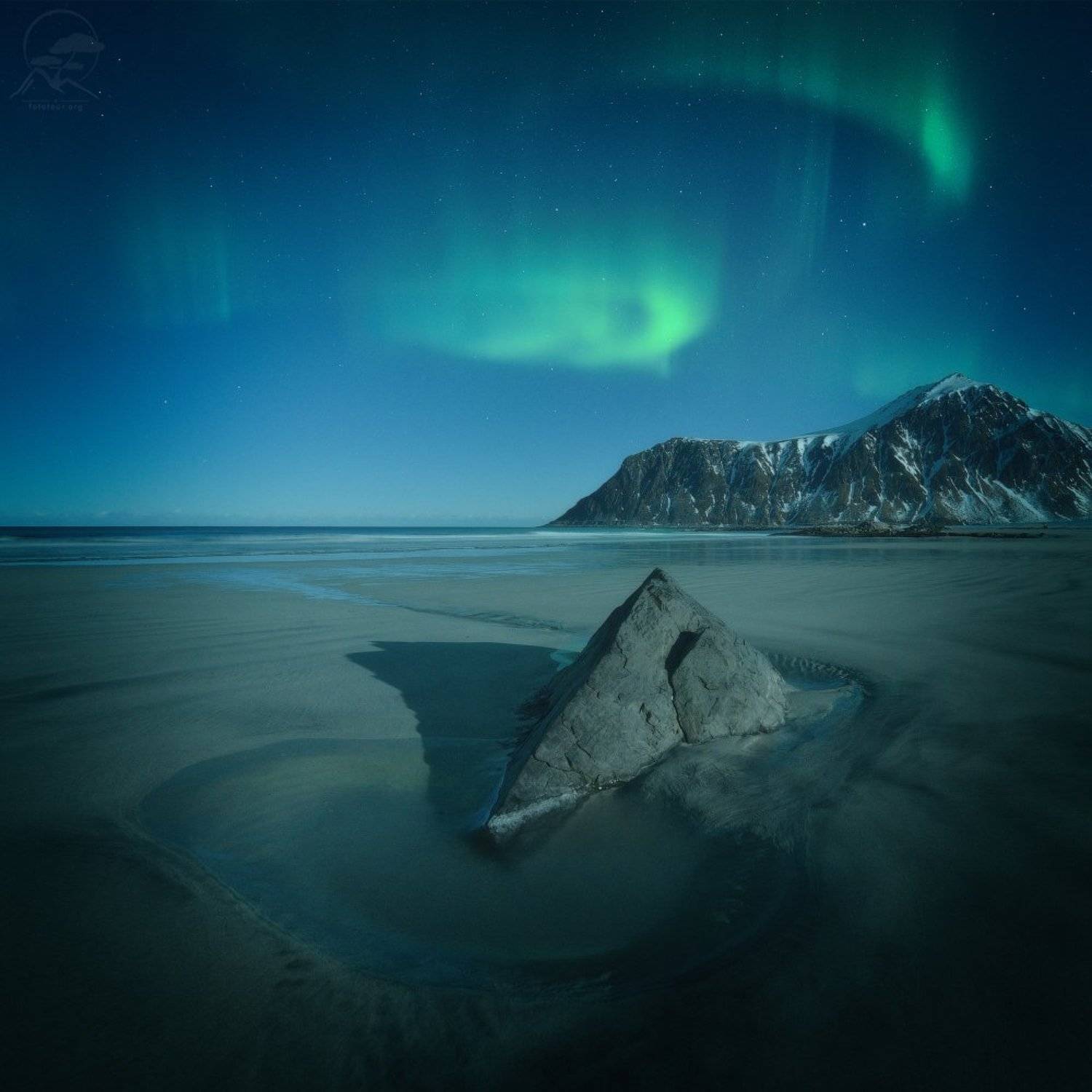 Skagsanden Beach. Автор: Анатолий Гордиенко пейзаж, природа, море, норвегия, лофотены, сияние, skagsanden, Анатолий Гордиенко