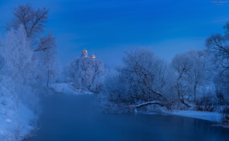 истра, январь, зима, мороз, морозы, сумерки, река, новоиерусалимский монастырь, новый иерусалим, русская зима \