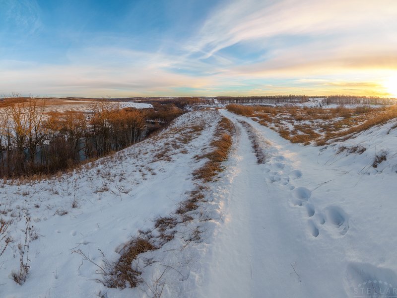 Красивая меча, Ишутино, Зима, Река,  Поход по полю к Ишутинскому городищуphoto preview