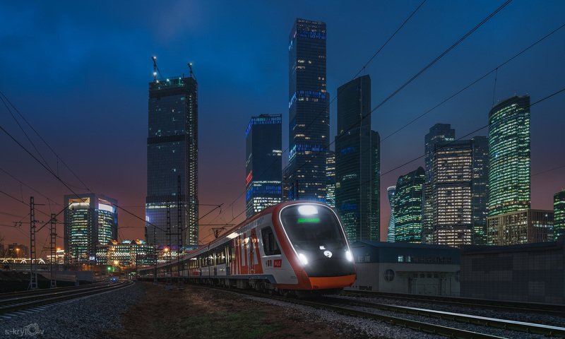 Transportation,  train,  rails,  moscow,  skrylov,  skrylov_official,  night,  light,  электропоезд,  иволга,  этв2г,  ржд,  rzd,  City,Life,  Rail, Transportation,  Architecture,  Travel ***photo preview
