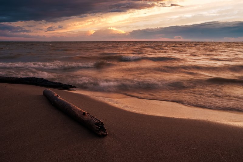 Закат море вода солнце тучи обь водохранилище Обское мореphoto preview