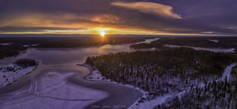 ленинградская область_выборгский район_река вуокса_восход_февраль_морозное утро Февральский восход.photo preview
