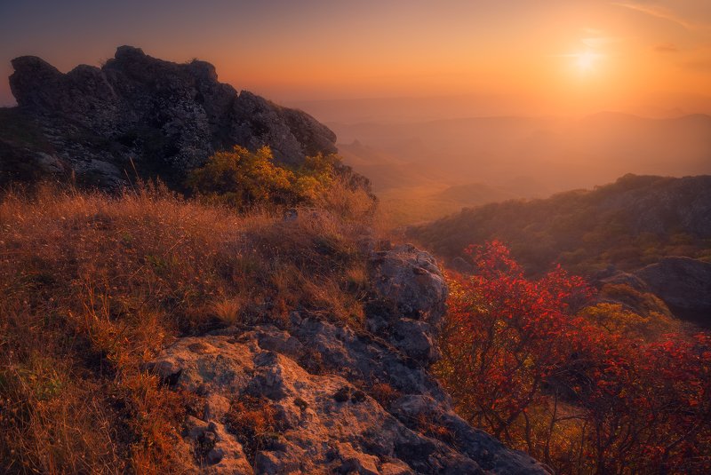 Autumn sunsetphoto preview