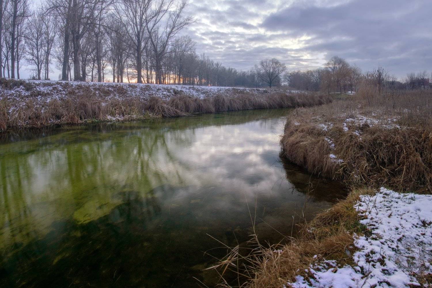 волчья, река, вечер, зима, river, evening, winter, Виктор Тулбанов