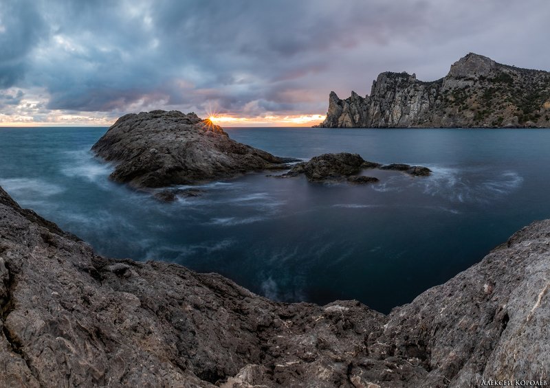 крым, новый свет, судак, черное море, пейзаж, природа, закат, море, россия, горы, crimea, novyi svet, sudak, black sea, landscape, nature, sunset, sea, russia, mountains Закат на мысе Капчикphoto preview