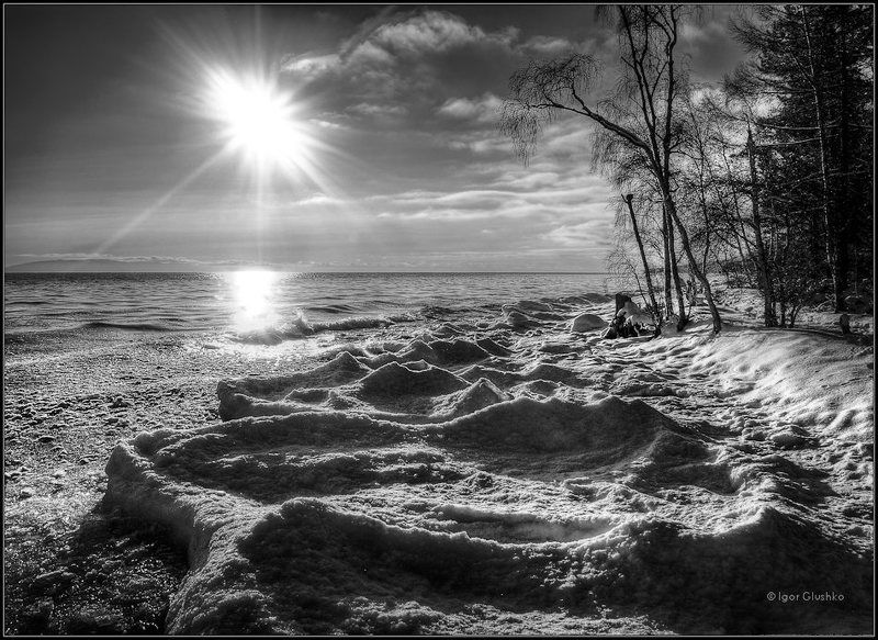 байкал, зима, берег, лед, вода Студеное Солнцеphoto preview