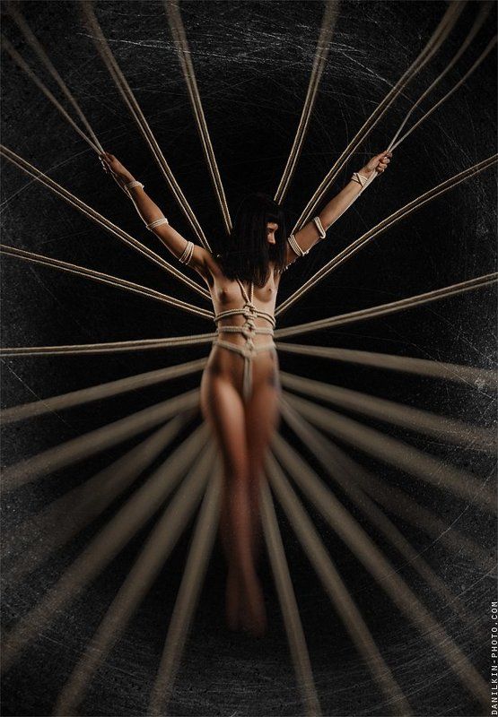 девушка, веревки, тату, ню photo preview