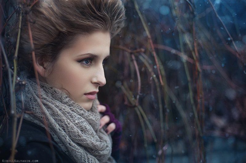 девушка, портрет, снег photo preview