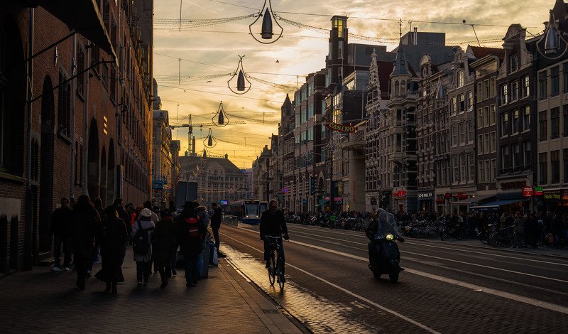 amsterdam street netherland sunset shadows Amsterdam.photo preview
