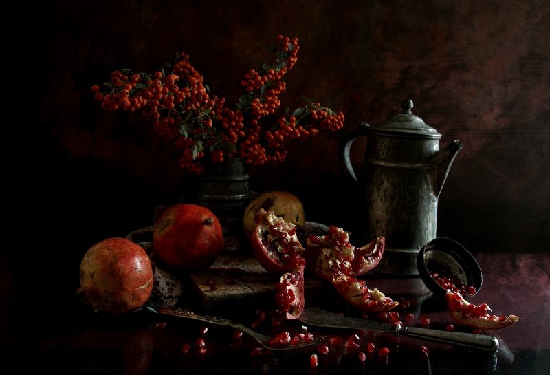 grapes and pomegranate  pomegranatephoto preview