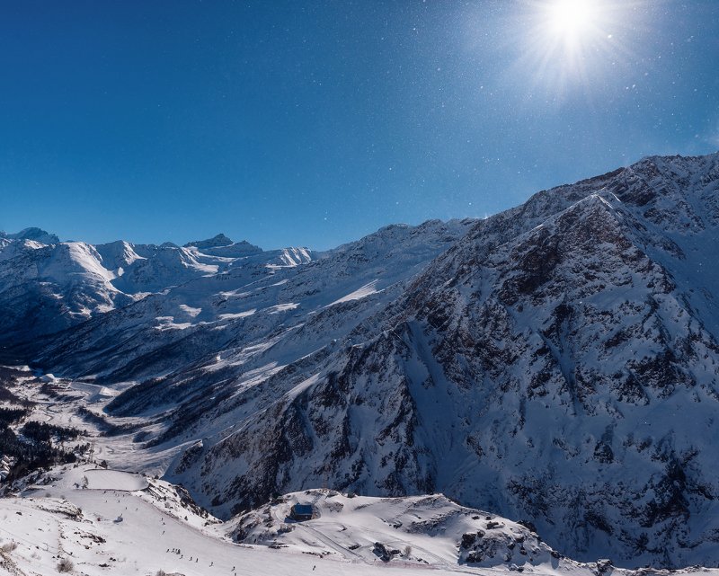 эльбрус, терскол, горы, снег, зима, холод, winter, mountains, elbrus, горнолыжный курорт, солнце, snow, sun Горнолыжный курорт \