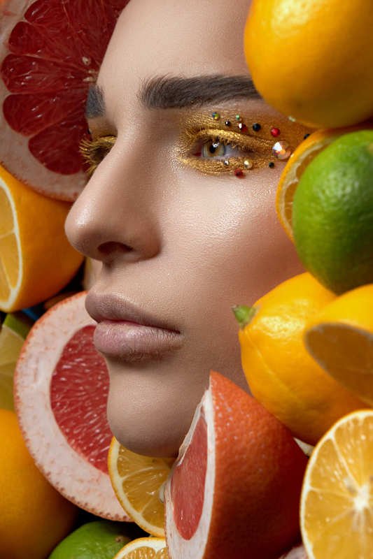 Цитрус, Девушка, Лимон, Желтый, Портрет Кислый Цитрусphoto preview