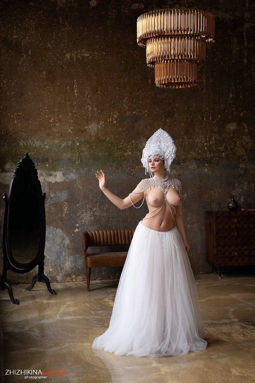 девушка, артню, ню, портрет, кокошник, фотограф, москва, топлесс, nude, girl, face, nu, portrait, Галина Жижикина