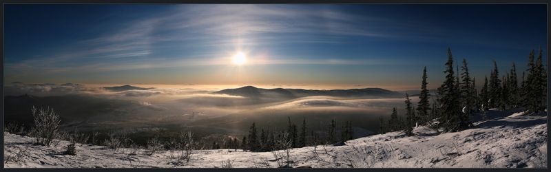 шерегеш, шория, зима, горы, гало, зеленая, ярославский, виталий Утро над Шерегешемphoto preview