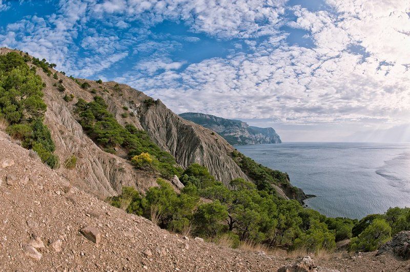 крым, осень, море, небо, облака, свет, горы,балаклава, мыс ая photo preview