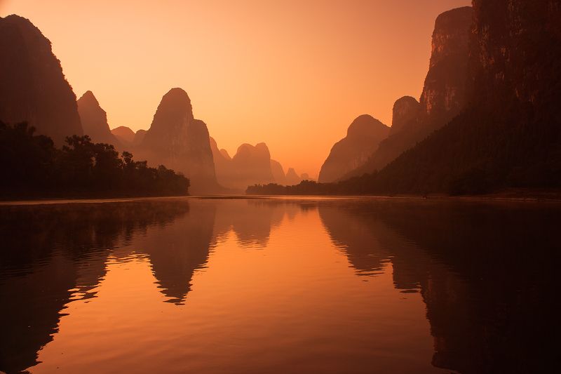 guilin, yangdi, li, river Stone wave view.photo preview
