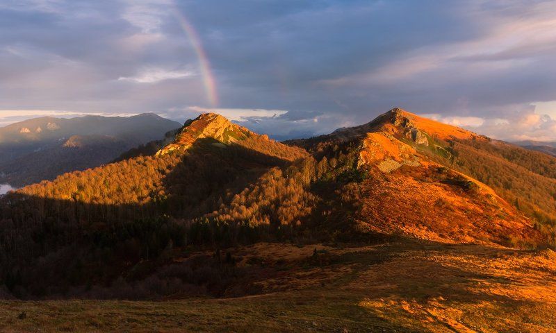 гкх, кавказ, закат,вечер батарейная , гора кашина ,осень, радуга ПЕРЕД ЗАКАТОМ  или  ОСЕННЯЯ ЗАРИСОВКАphoto preview