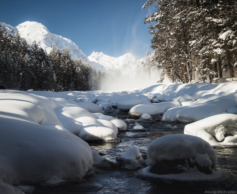 зима, кавказ, эльбрус, терскол, ночь, звезды, горы, Баксанское ущельеphoto preview