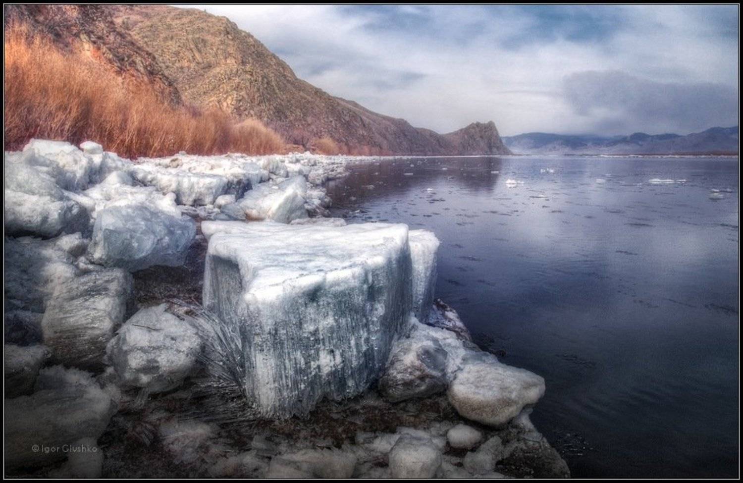 бурятия, река, горы, ледоход, весна, Игорь Глушко