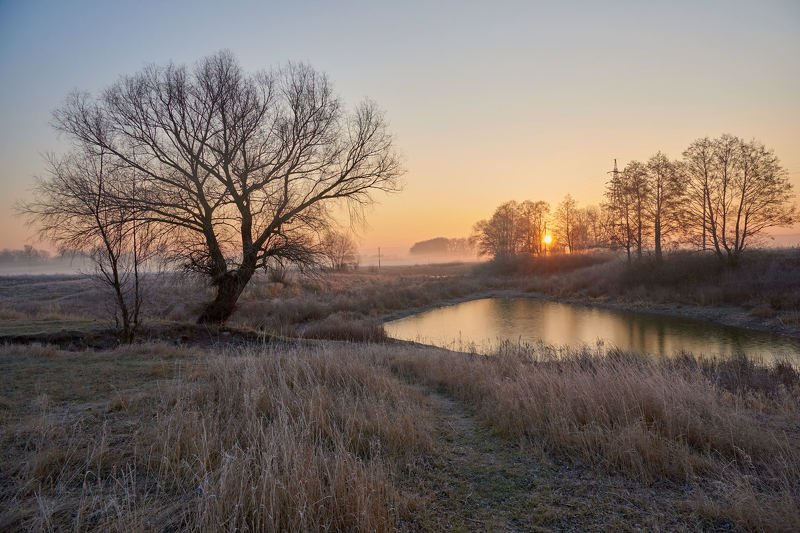 Snowless winter sunrise...photo preview