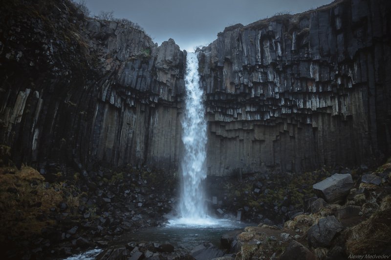 Skaftafell, Исландия, ландшафт, инопланетный Svartifossphoto preview