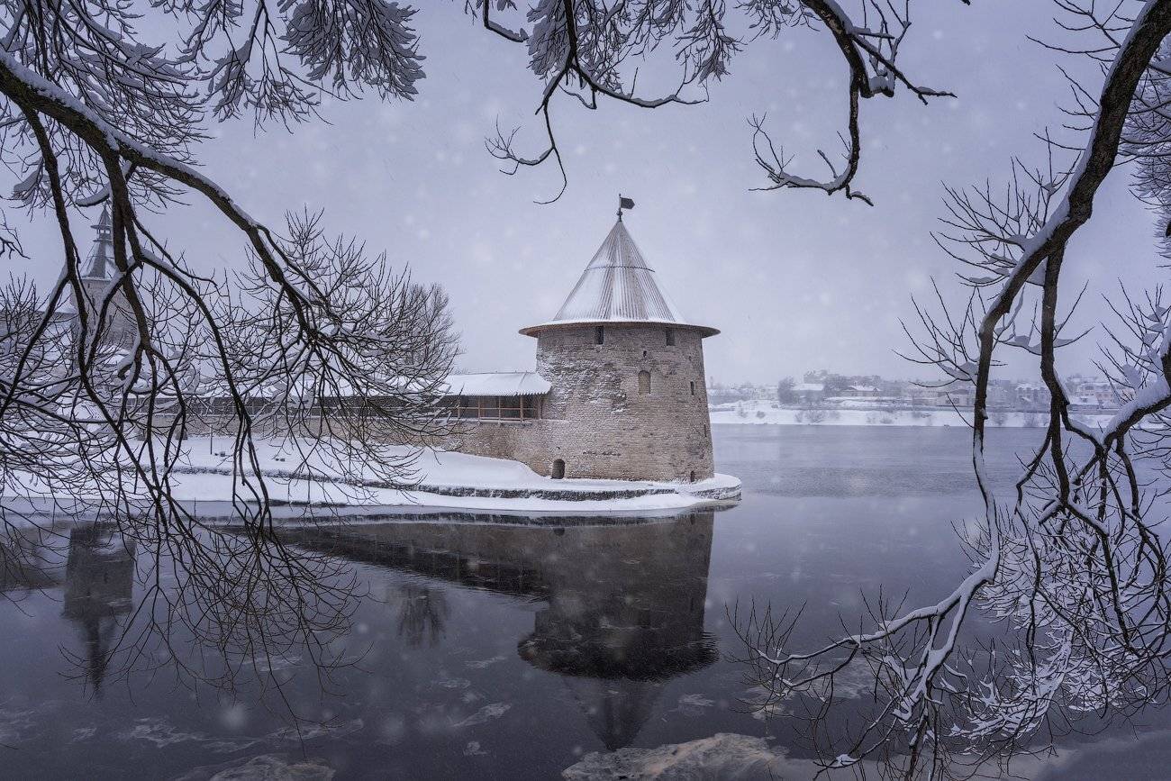 зима, псков, россия, снег, Майя Афзаал