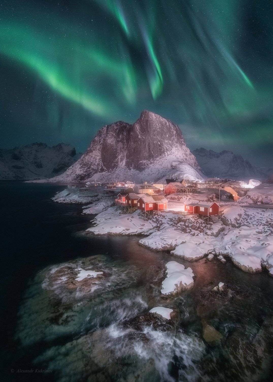 лофотены, пейзаж, аврора, хамнёй, Александр Кукринов