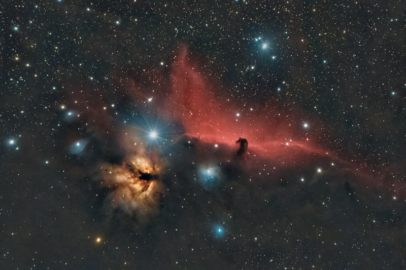astrophotography Flame nebula (NGC2024) and Horse head nebula (B33) photo preview