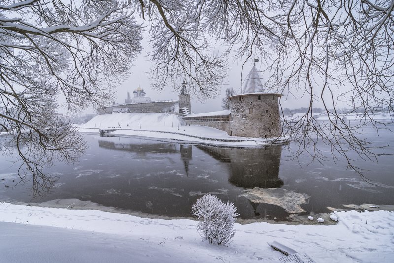 зима, псков, троицкий, собор, россия Зимняя сказкаphoto preview