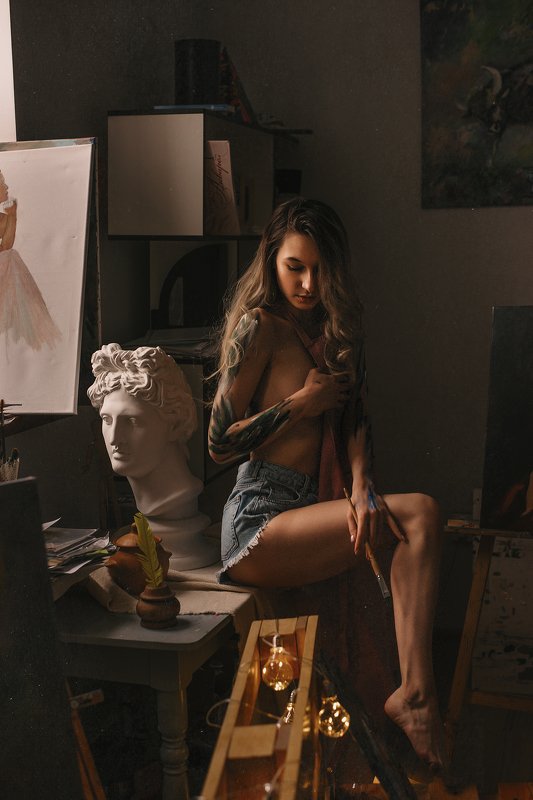 портрет, portrait, девушка, тело, художница, body, girl Kaleriaphoto preview