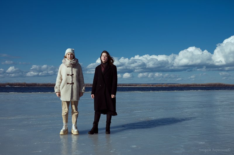 лед, девушки, портрет, весна. река, андрейларионов  фото превью