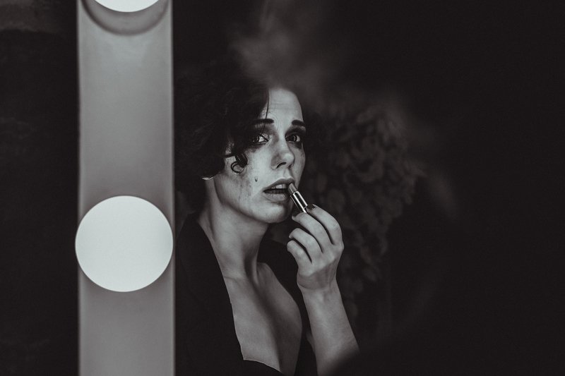 монохром, черно-белое фото, портрет, женский портрет, студия Портретphoto preview