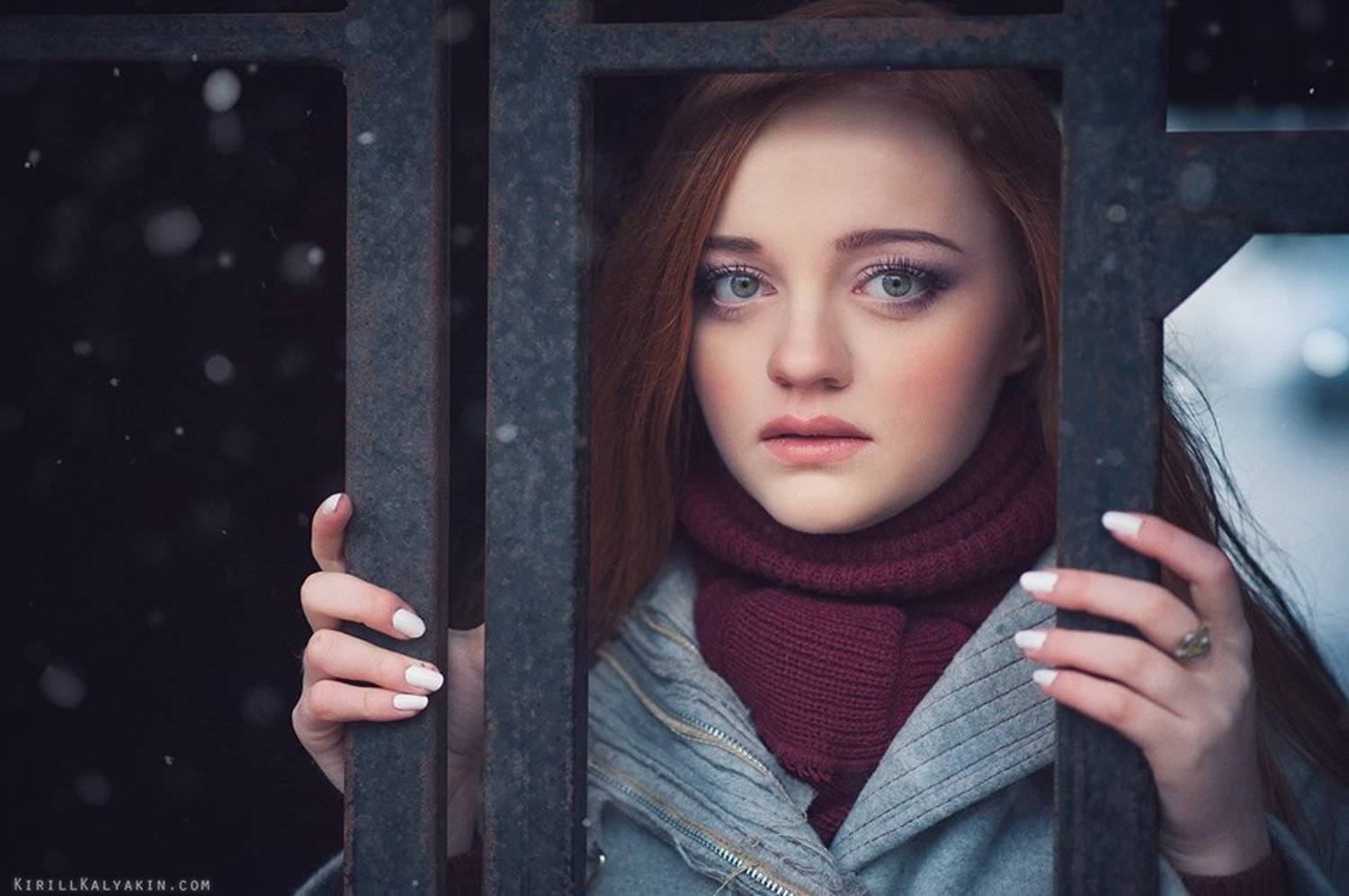 девушка, портрет, снег, грусть, Кирилл Калякин