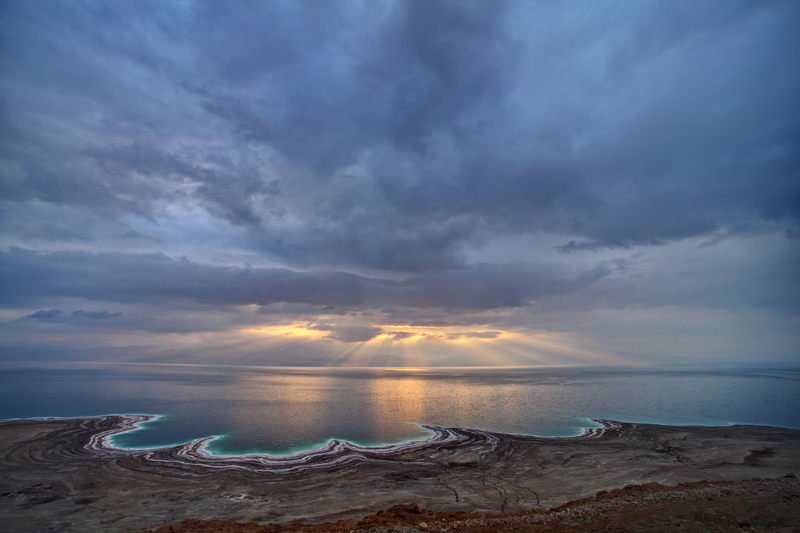 мертвое, море, небо, пейзаж, соль, dead sea, рассвет, yām ha-melaḥ Пасмурный рассветphoto preview