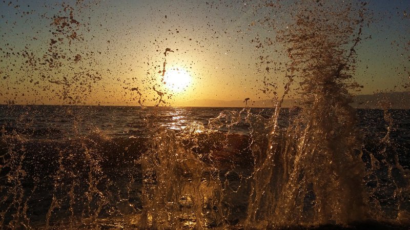 waves,sunset,sea,art,image, WAVESphoto preview
