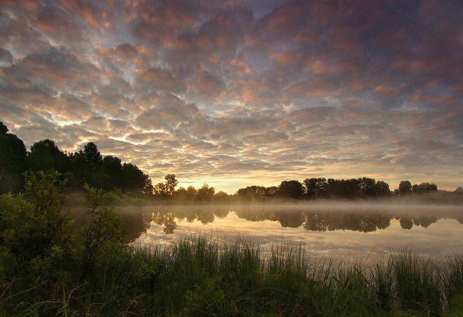 Утро летнее. Автор: Валерий Чичкин рассвет, утро, свет, вода, озеро, облака, лето, Валерий Чичкин
