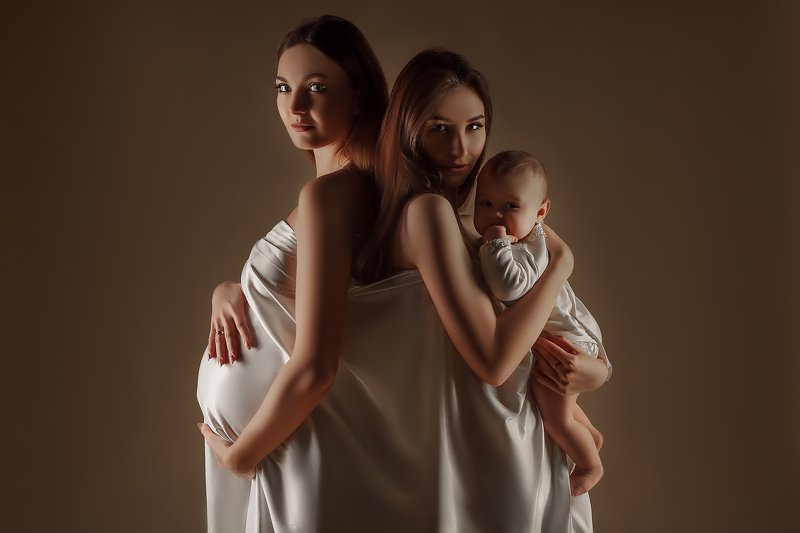 мать, дитя, портрет, беременность, женщина, портрет Материнствоphoto preview