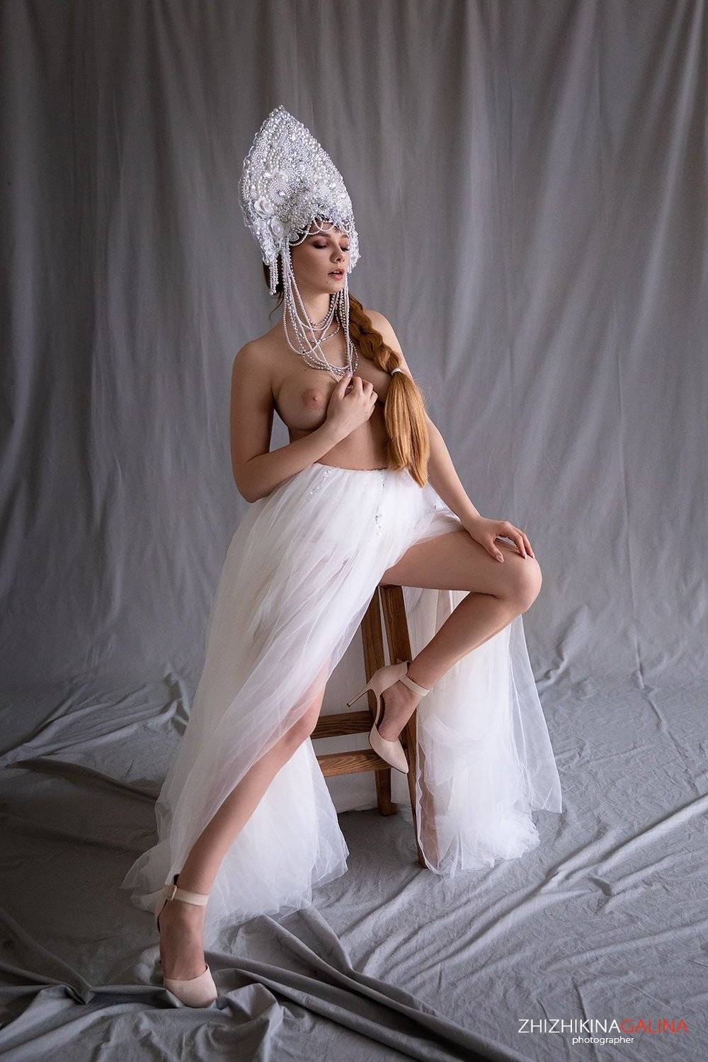 красавица, девушка, кокошник, ню, артню, топлес, коса, артню, nude, nu, fashion, artnu, face, girl, beauty, Галина Жижикина