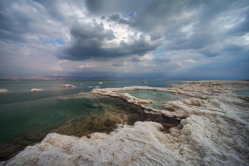 мертвое, море, небо, пейзаж соль, dead sea, yām ha-melaḥ Переменная облачностьphoto preview