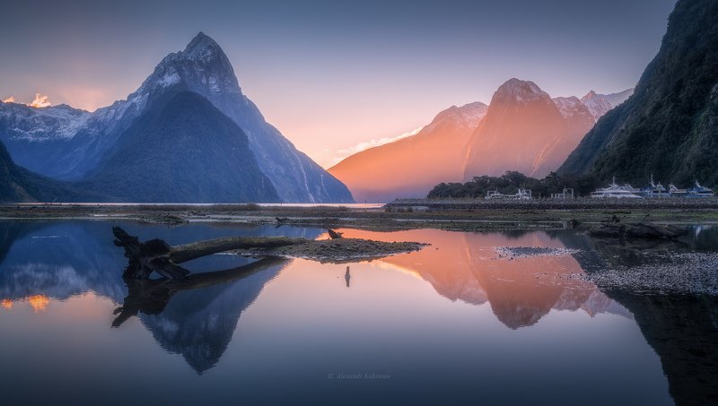milford sound, новая зеландия, закат, вечер, пейзаж Инь ян волшебной бухты Milford Sound...photo preview