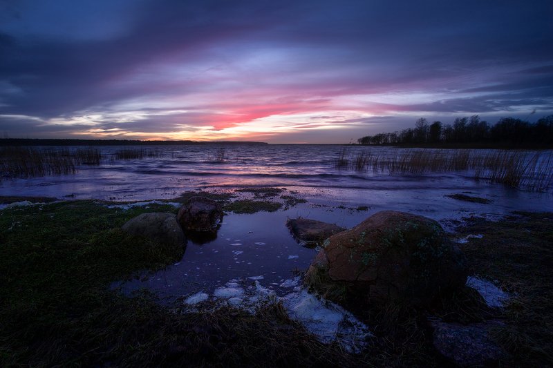 Зима 2020, Финский залив, небо, закат. Январский вечер на Финском заливе.photo preview