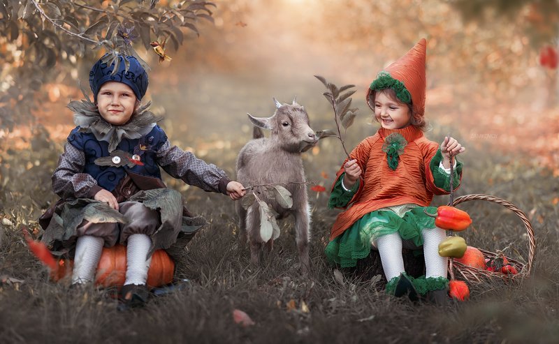 дети, детская фотография, детская фотосессия, ребята, сказка, сказочное фото, сказочная фотография, ребёнок, ребенок, child, children, childrens photosession, baby picture, baby, baby photo Баклажан и Морковкаphoto preview