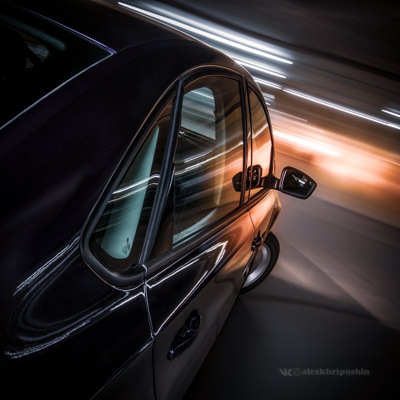car automotive driving movement longexposure motion lights Flying in the parkingphoto preview