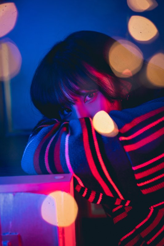 sexy,girl,woman,beauty,cute,light,night,red,seminude,potrait,underwear,female,vivid,a9,sony,led,blue with lightphoto preview