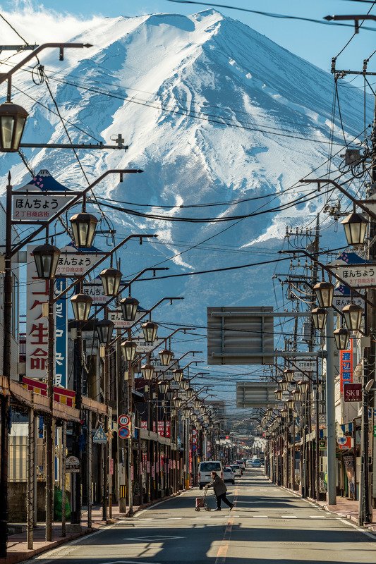 mountain, fuji, street, daytime, landscape, Japan My neighbor Mt. Fujiphoto preview
